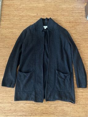 J Crew Charcoal 100% Cotton Blazer with Pockets Size M